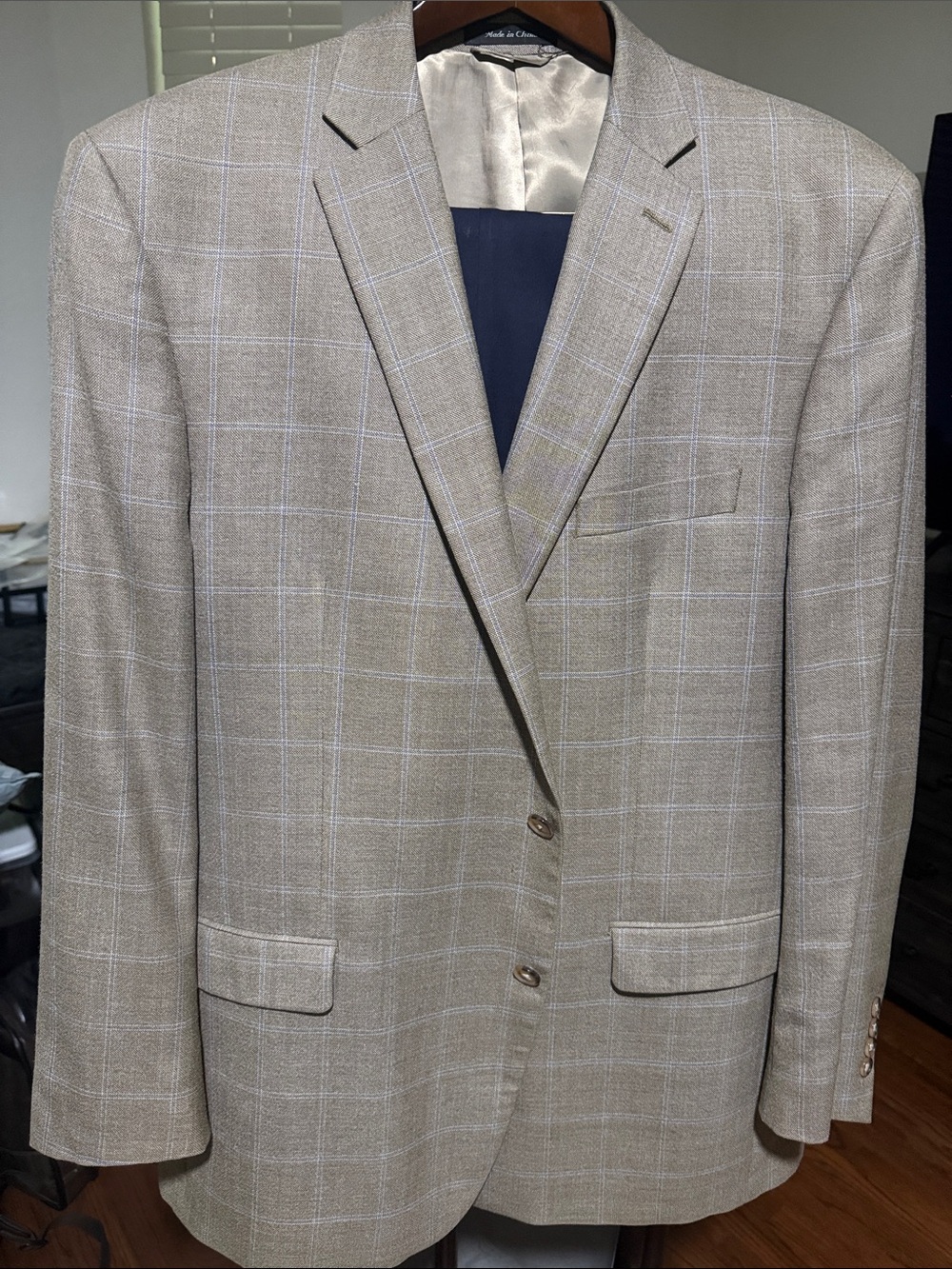 Ralph Lauren Tan Plaid Windowpane Sport Coat